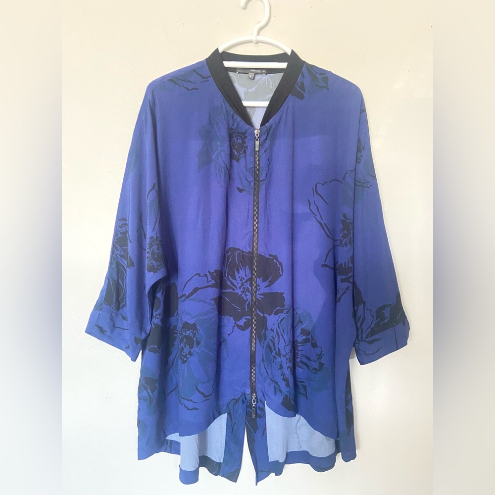 Matty women’s L boho jacket  Blue Floral